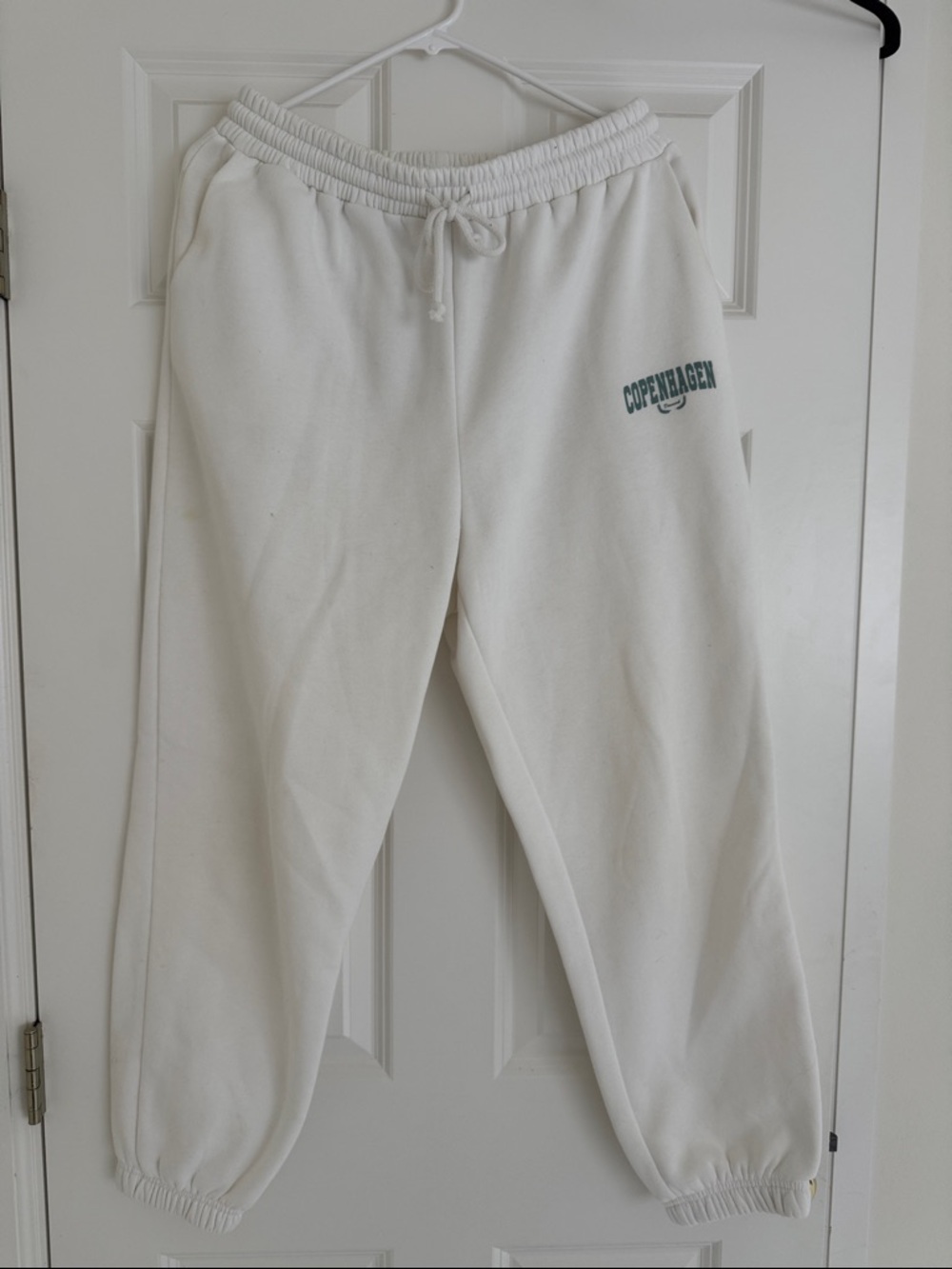 White 'Copenhagen' Graphic Joggers - Women's Track Pants